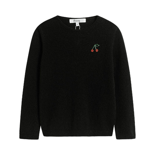 Girls Black Cashmere Sweatshirt