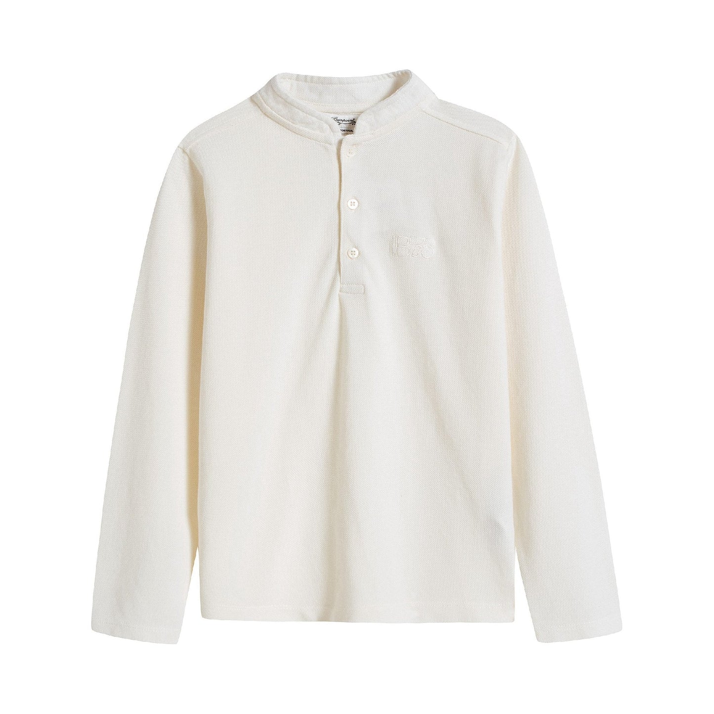Boys Off White Cotton Poloshirt
