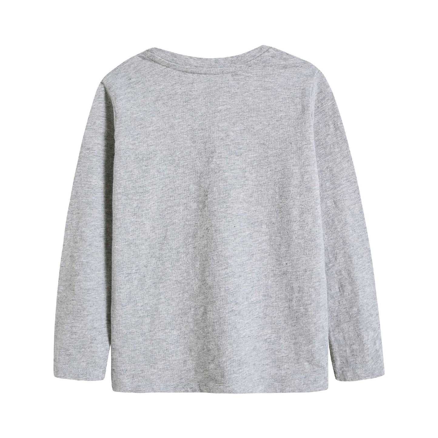 Girls Light Grey Cotton T-Shirt