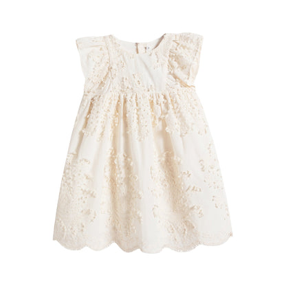 Baby Girls White Embroidered Cotton Dress