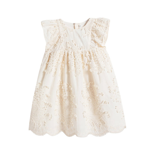 Baby Girls White Embroidered Cotton Dress