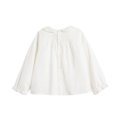 Baby Girls White Cotton Shirt
