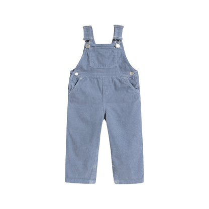 Baby Boys Dusky Blue Suspender Trousers