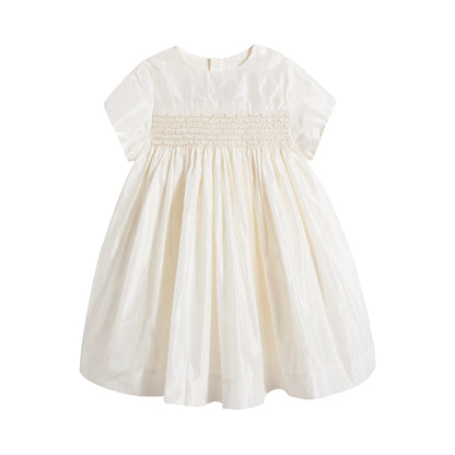 Baby Girls White Silk Dress