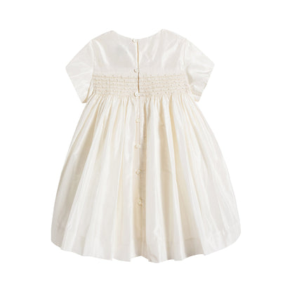 Baby Girls White Silk Dress