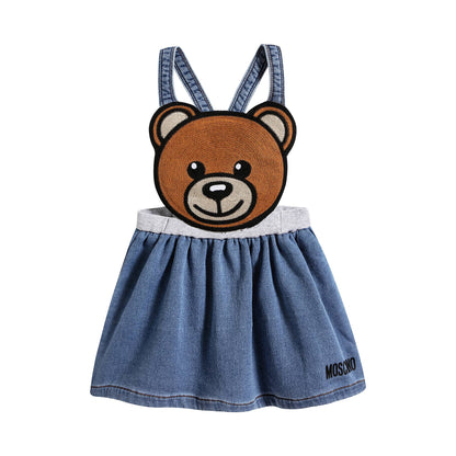 Baby Girls Bear Denim Skirt