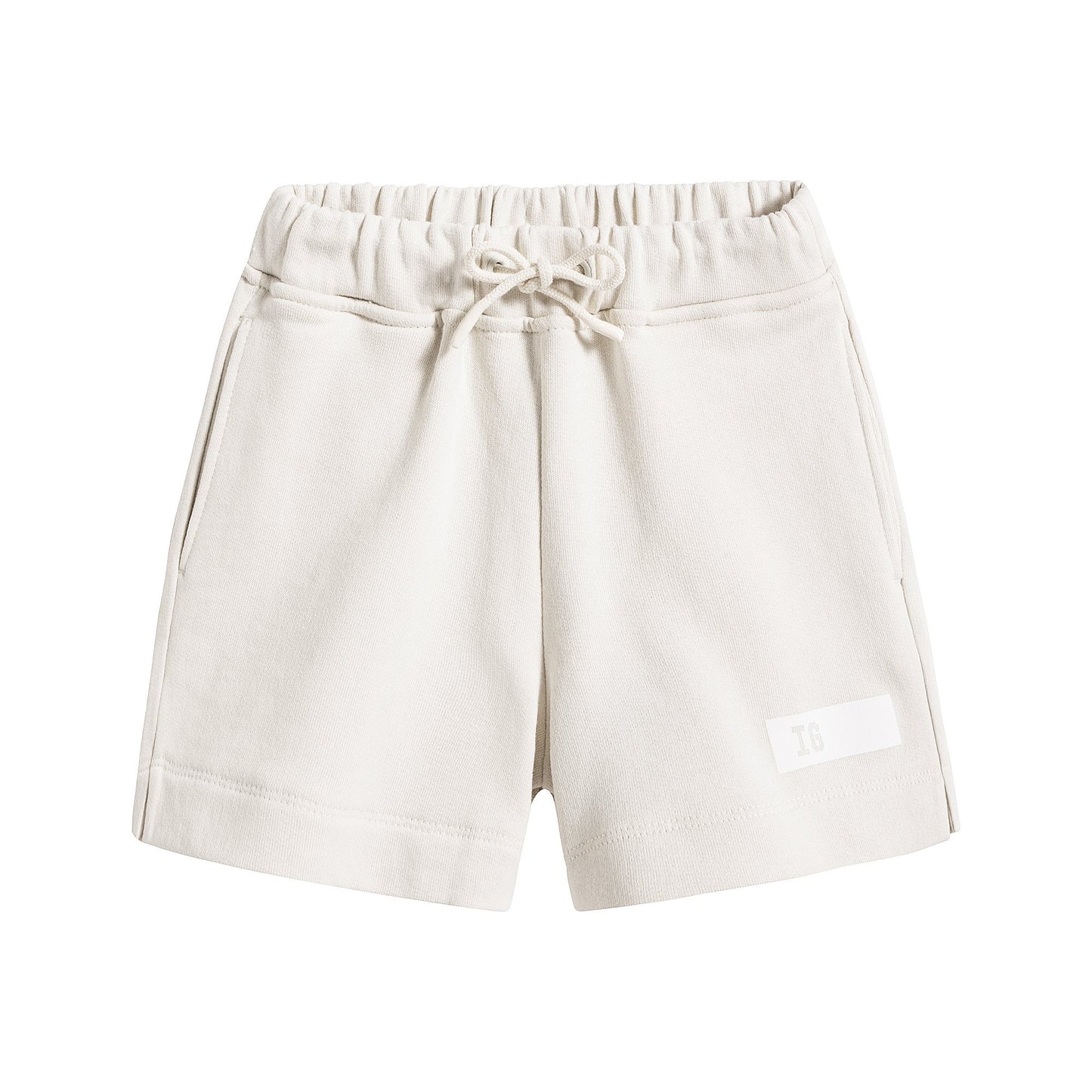 Girls White Cotton Shorts