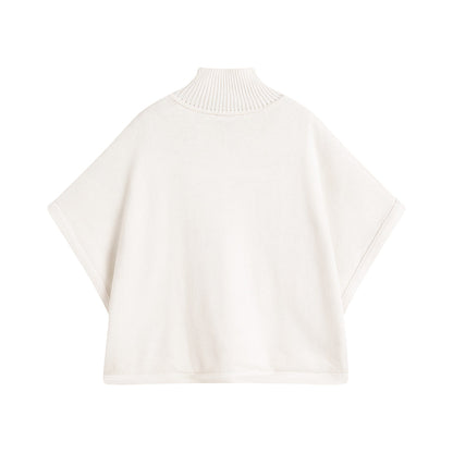 女童白色刺绣Logo斗篷