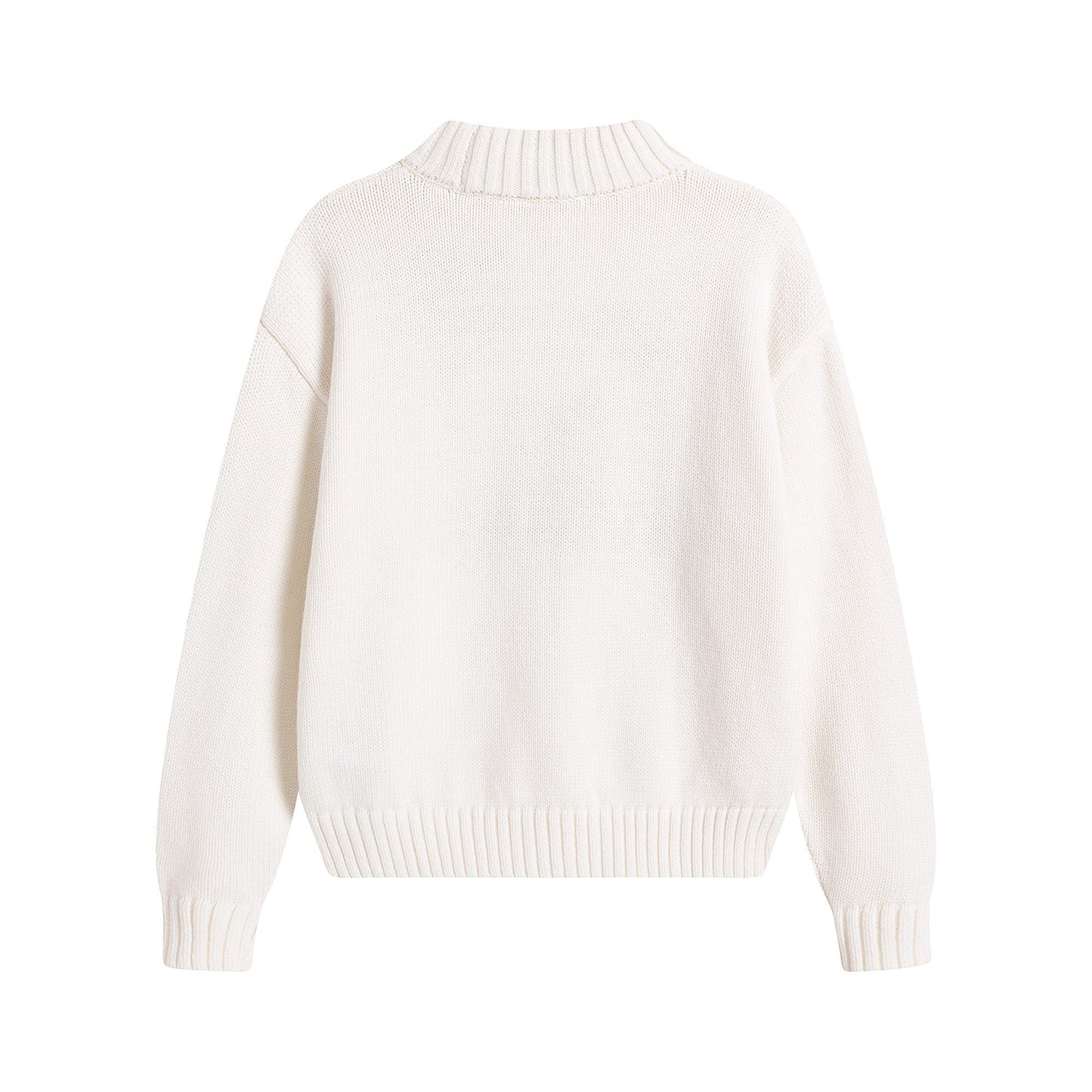 女童白色Logo棉毛衣