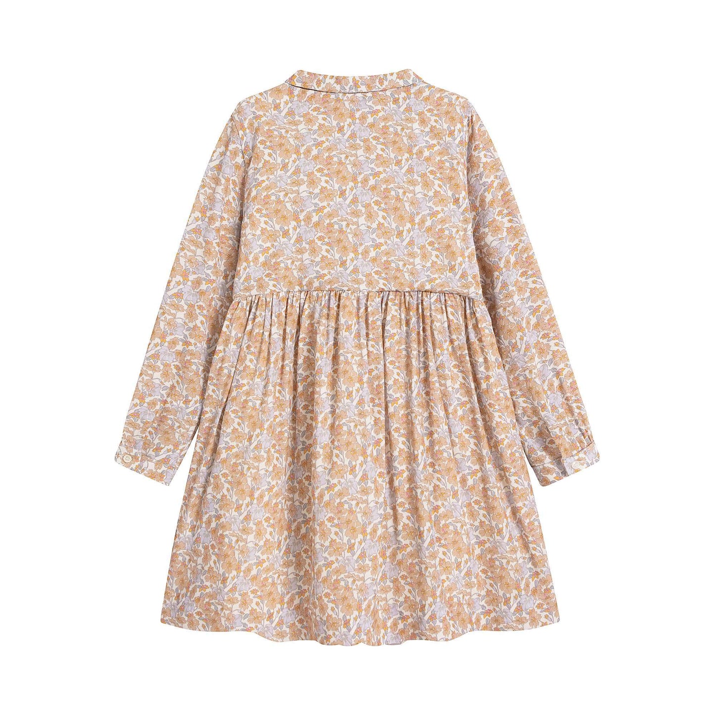 女童黄色印花连衣裙