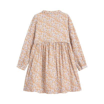 女童黄色印花连衣裙