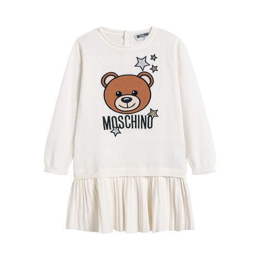 女婴白色Logo连衣裙