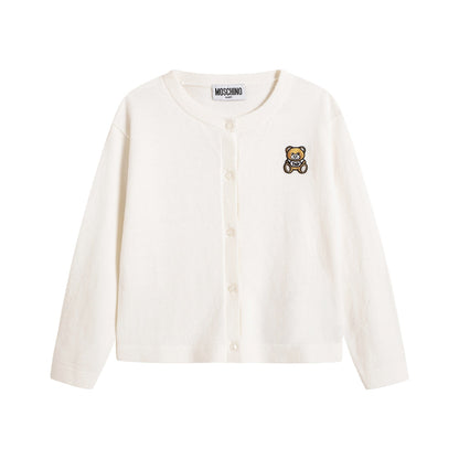 女婴白色针织开衫