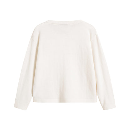 女婴白色针织开衫