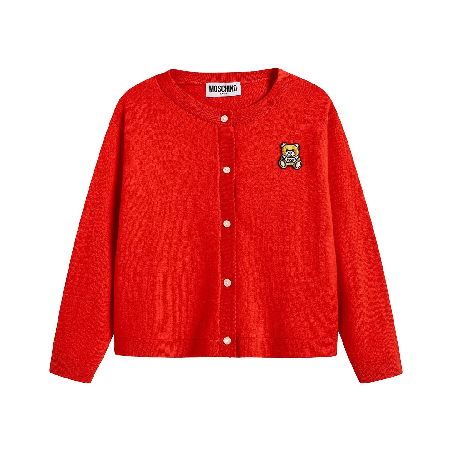 女婴红色Logo针织开衫