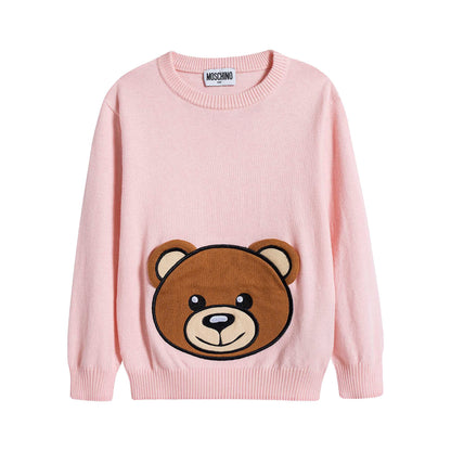 Girls Pink Teddy Bear Jumper