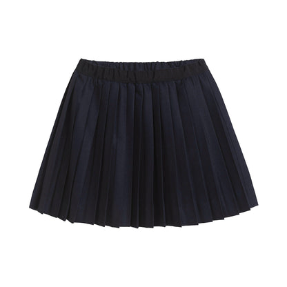 女童藏青色百褶短裙