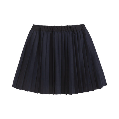 女童藏青色百褶短裙