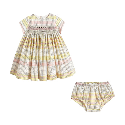 Baby Girls Yellow Check Dress Set