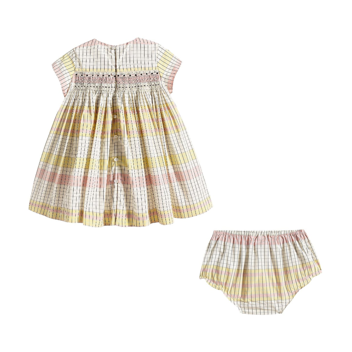 Baby Girls Yellow Check Dress Set