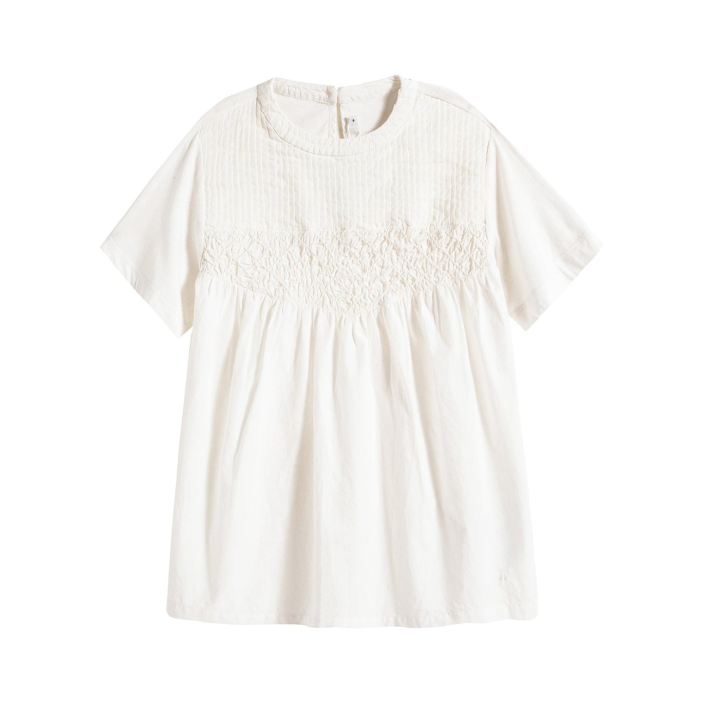 Girls White Cotton T-Shirt
