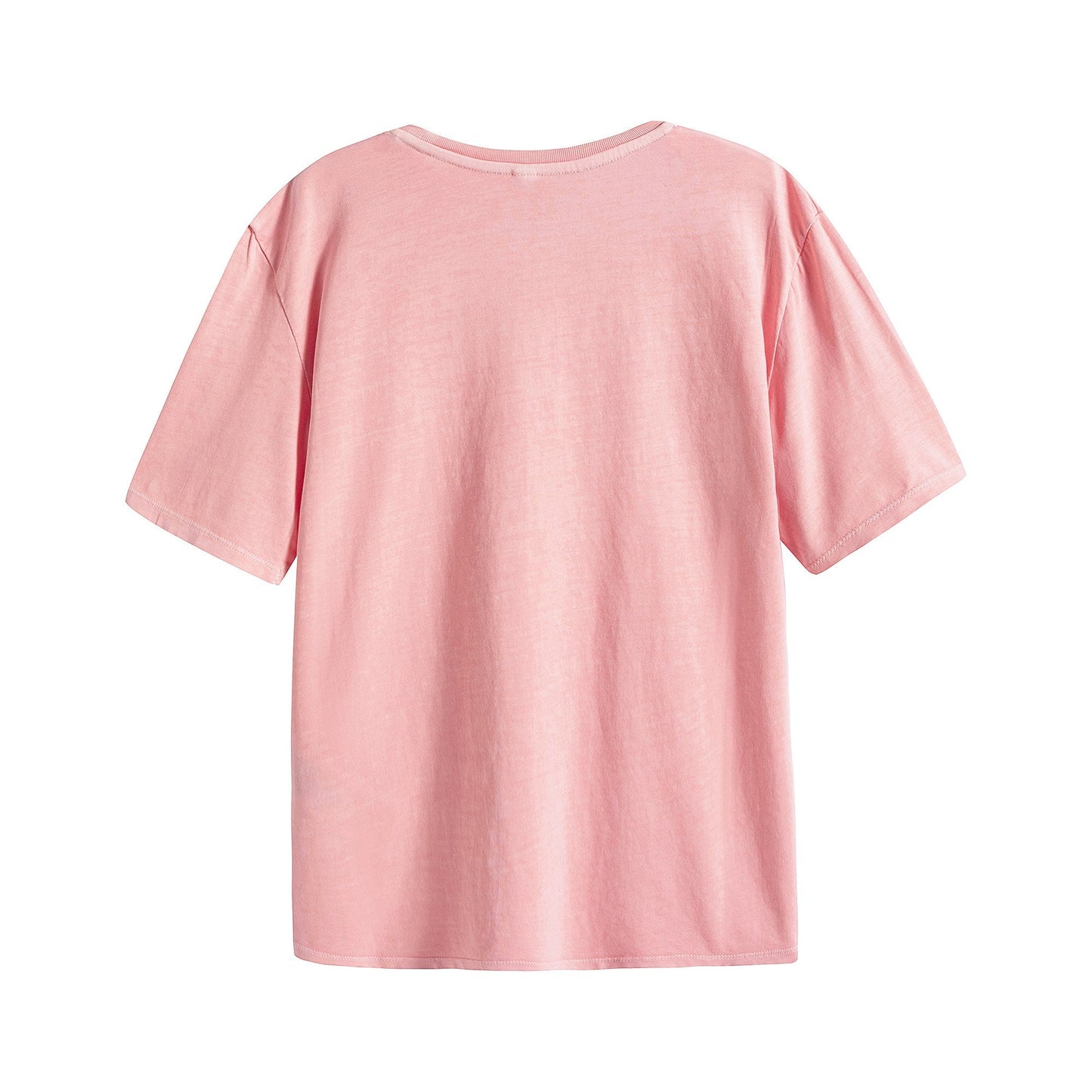 Girls Pink Printing Cotton T-Shirt