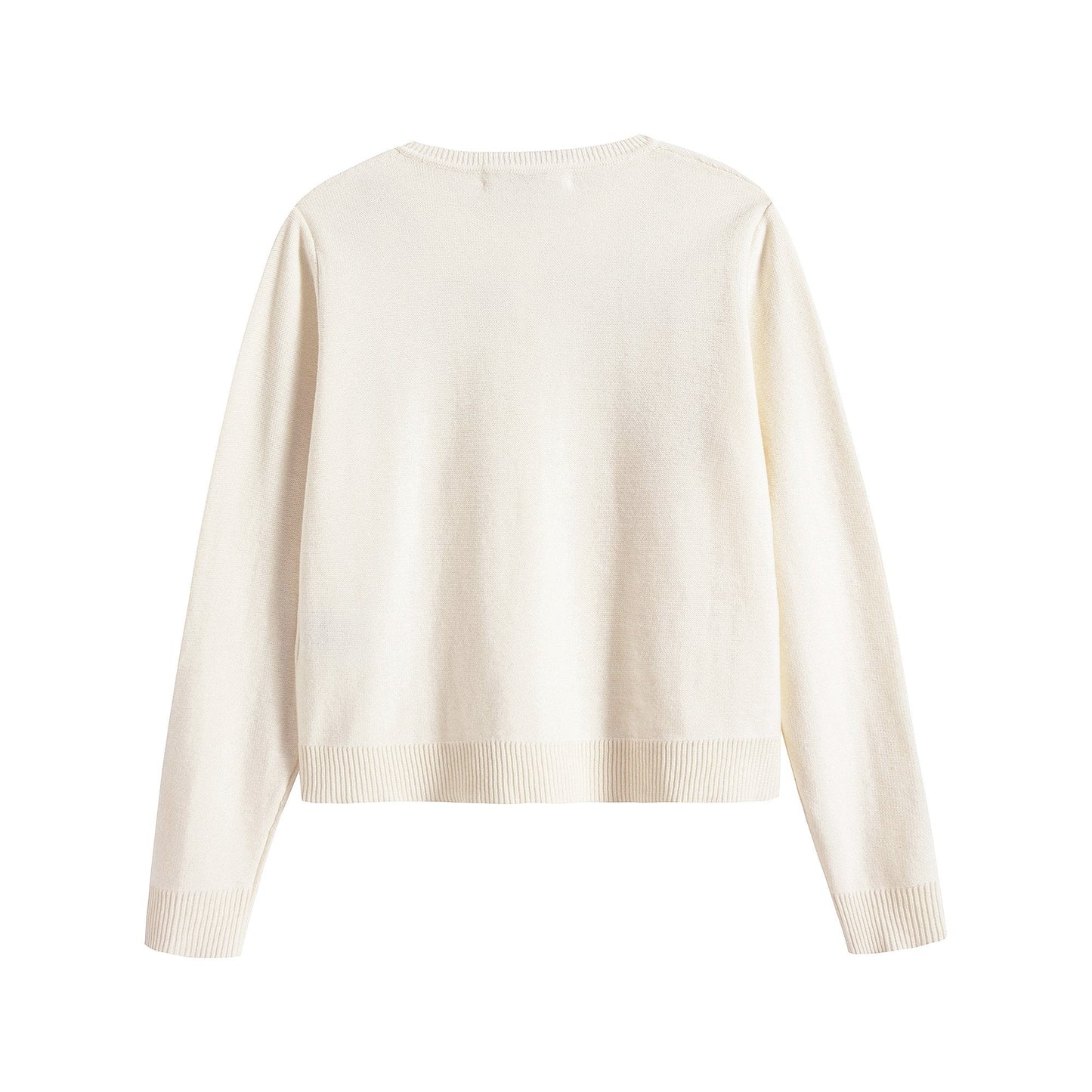 Girls White Cherry Cotton Cardigan