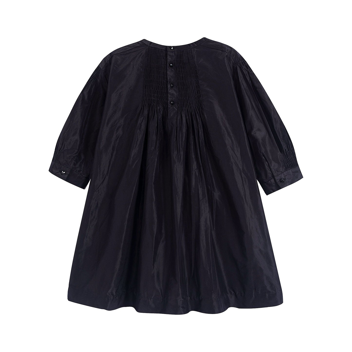 女童黑色真丝连衣裙