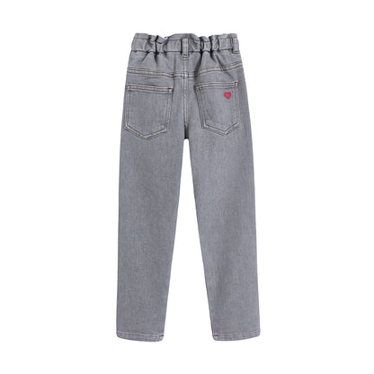 女童浅蓝色牛仔长裤