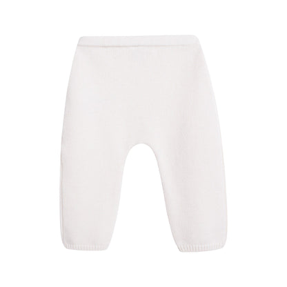 女婴白色Logo羊毛套装