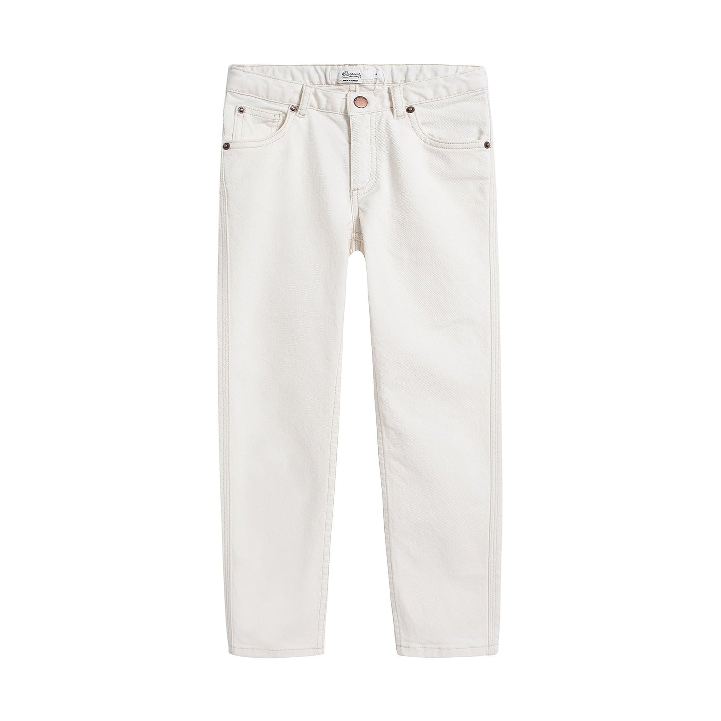 男童白色棉长裤