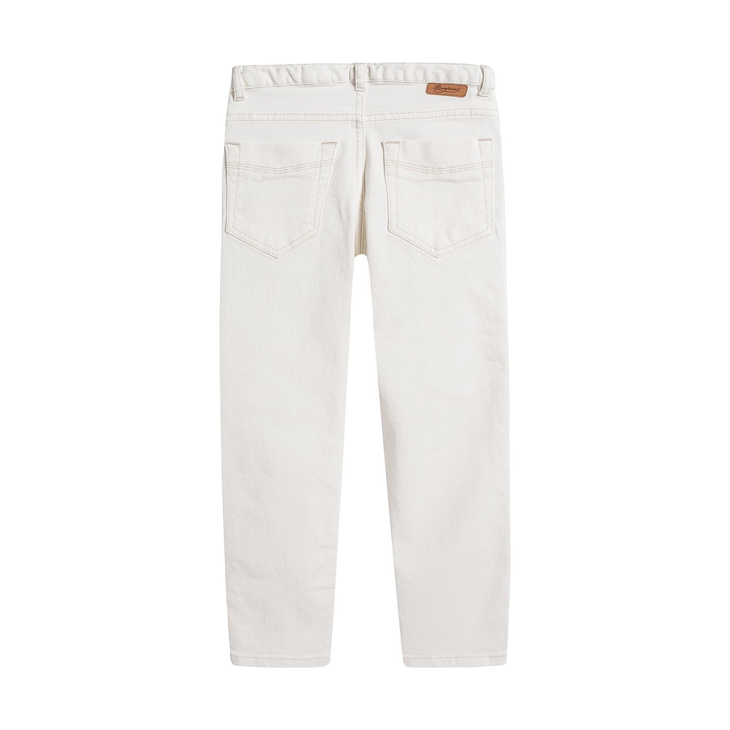 男童白色棉长裤