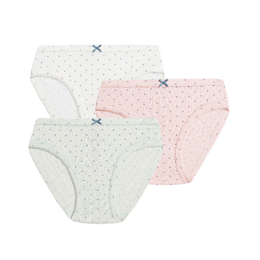 女童彩色圆点棉内裤套装 (3件)