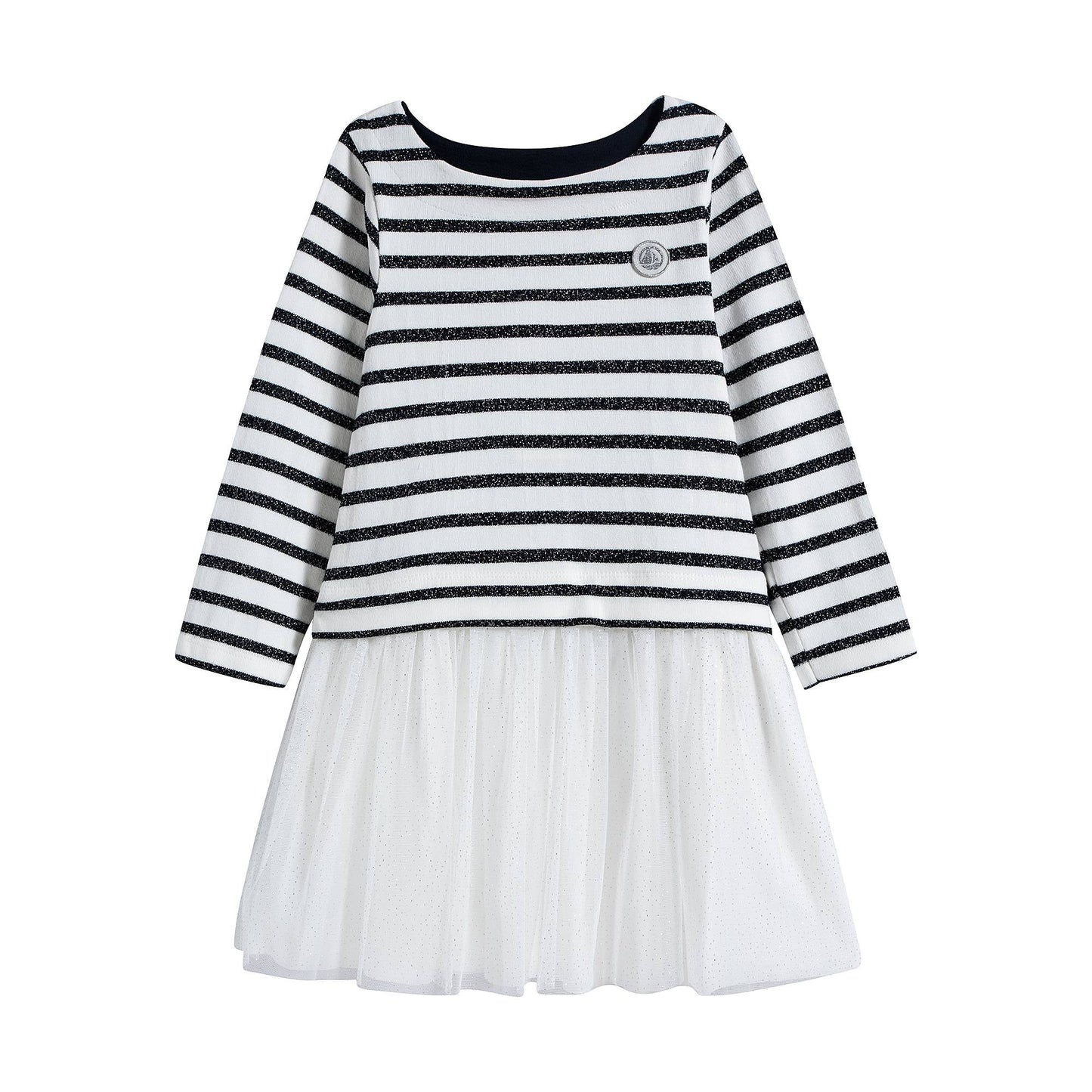 Girls White Stripe Dress