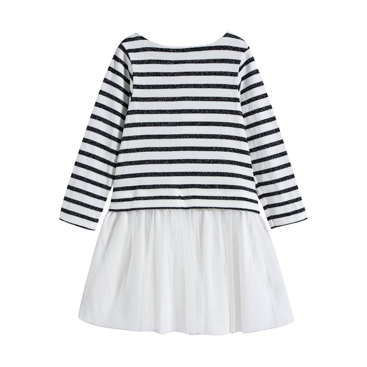 Girls White Stripe Dress