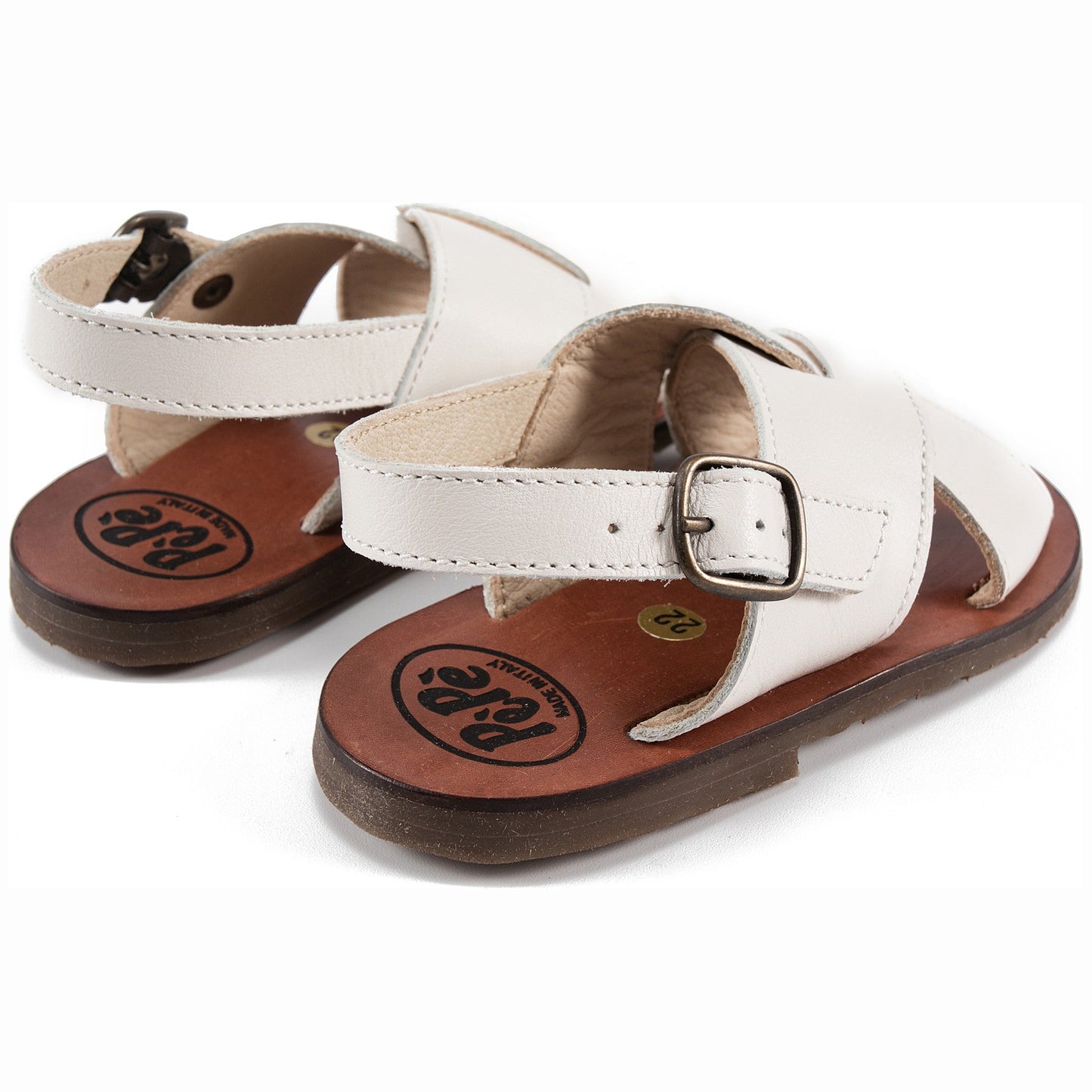 Girls White Leather sandals