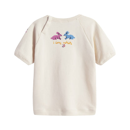 Baby Girls White Painted Cotton Sweatshirt