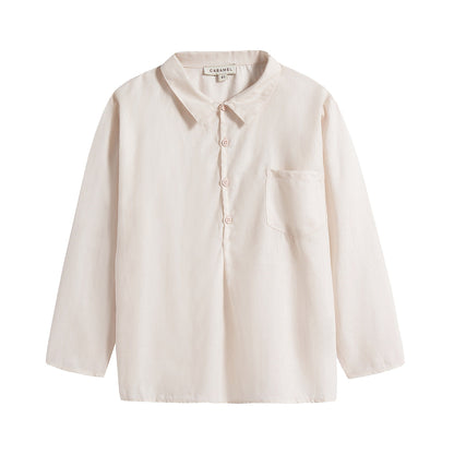 Boys & Girls White Cotton Shirt