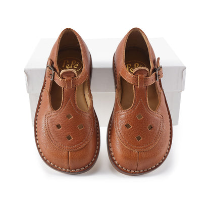 Baby Boys & Girls Brown Leather Shoes