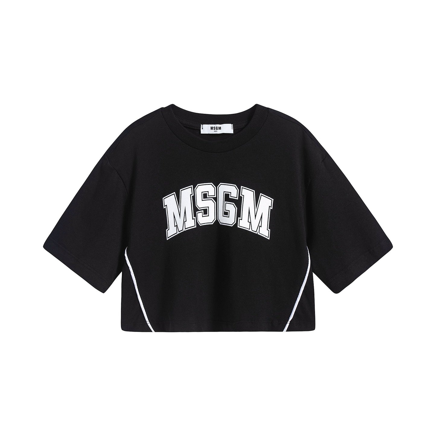 女童黑色Logo棉T恤