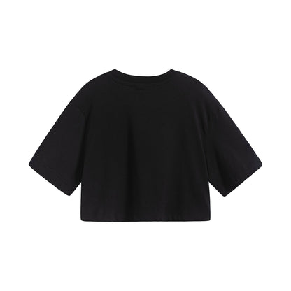 女童黑色Logo棉T恤