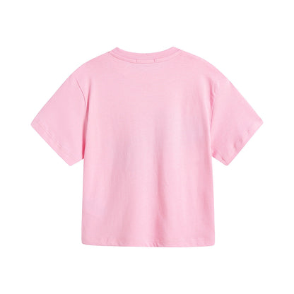 女童粉色Logo棉T恤