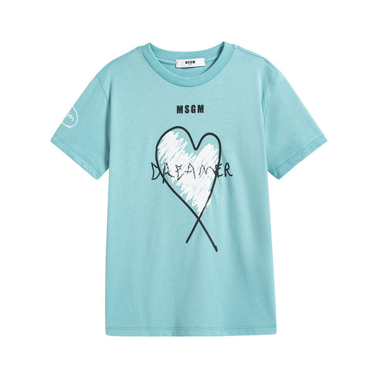 女童蓝色Logo棉T恤