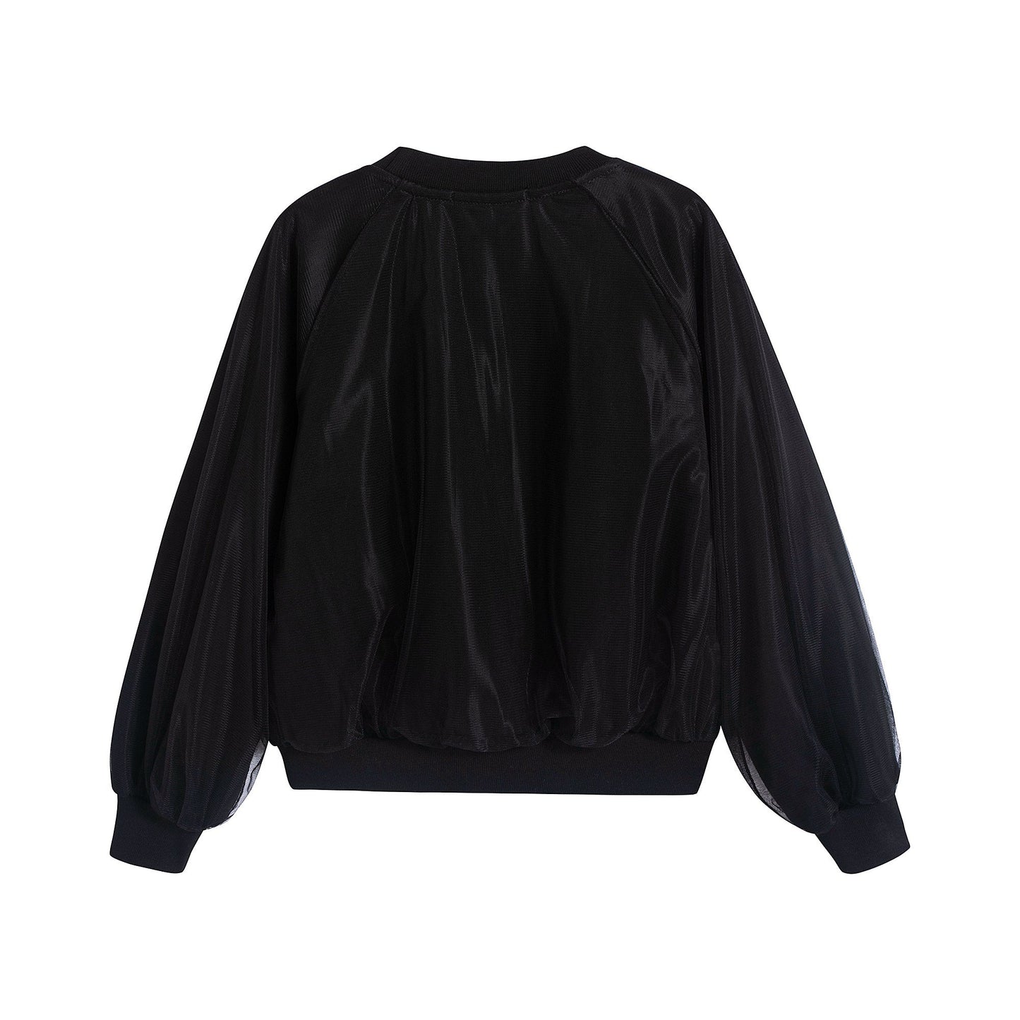 女童黑色Logo棉卫衣