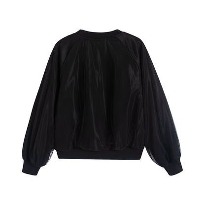 女童黑色Logo棉卫衣