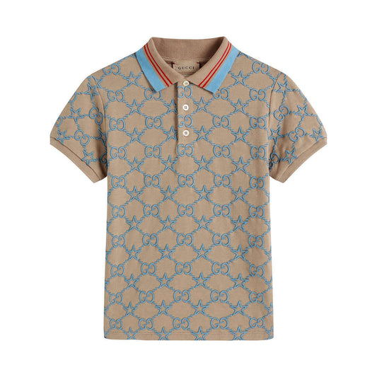 男童米色LogoPolo衫