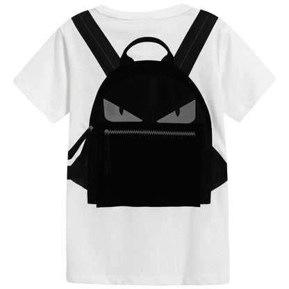 Boys White Cotton T-shirt