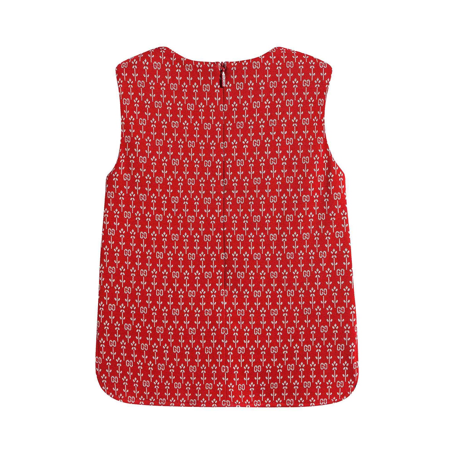 Girls Red GG Logo Cotton Dress