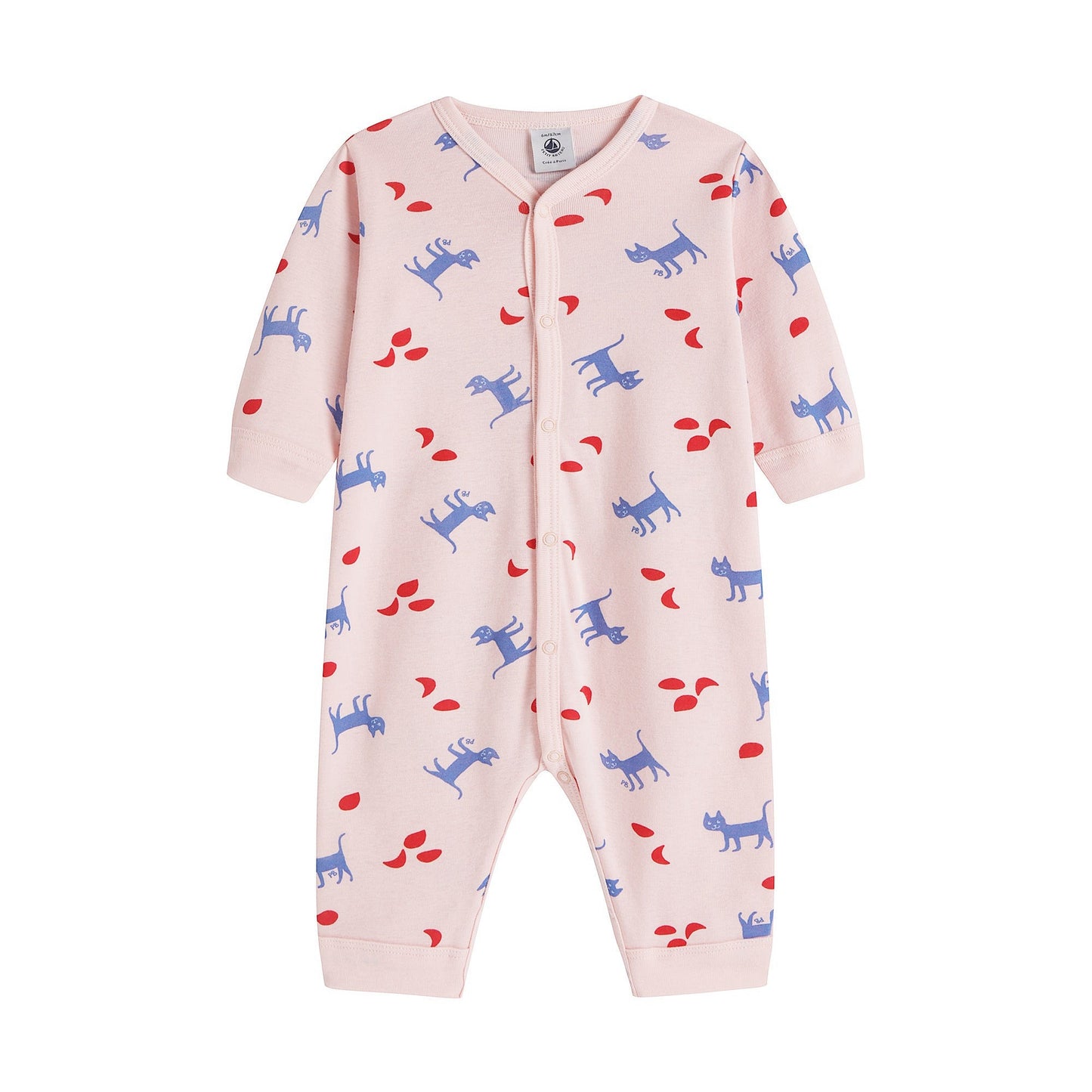 女婴粉色棉连体衣