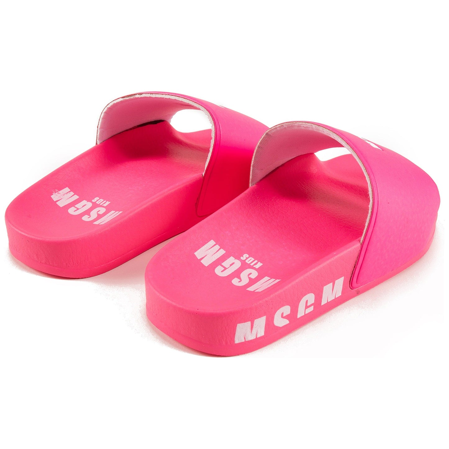 Girls Neon Pink Logo Sandals